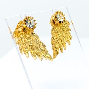 Wing Stud Earrings Behind Lobe Punk Unisex Fashion